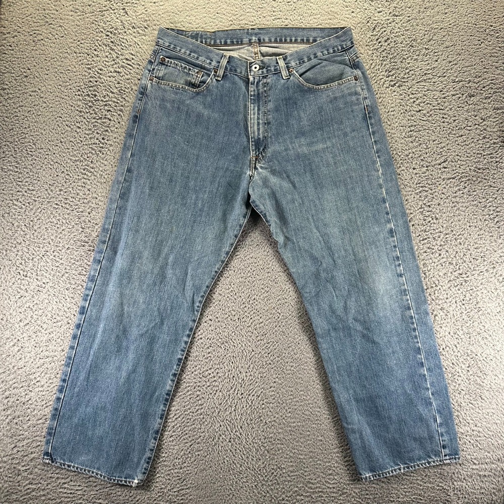 VTG Polo Ralph Lauren Jeans Men 38x30 Blue Cotton Denim Tapered Workwear Relaxed